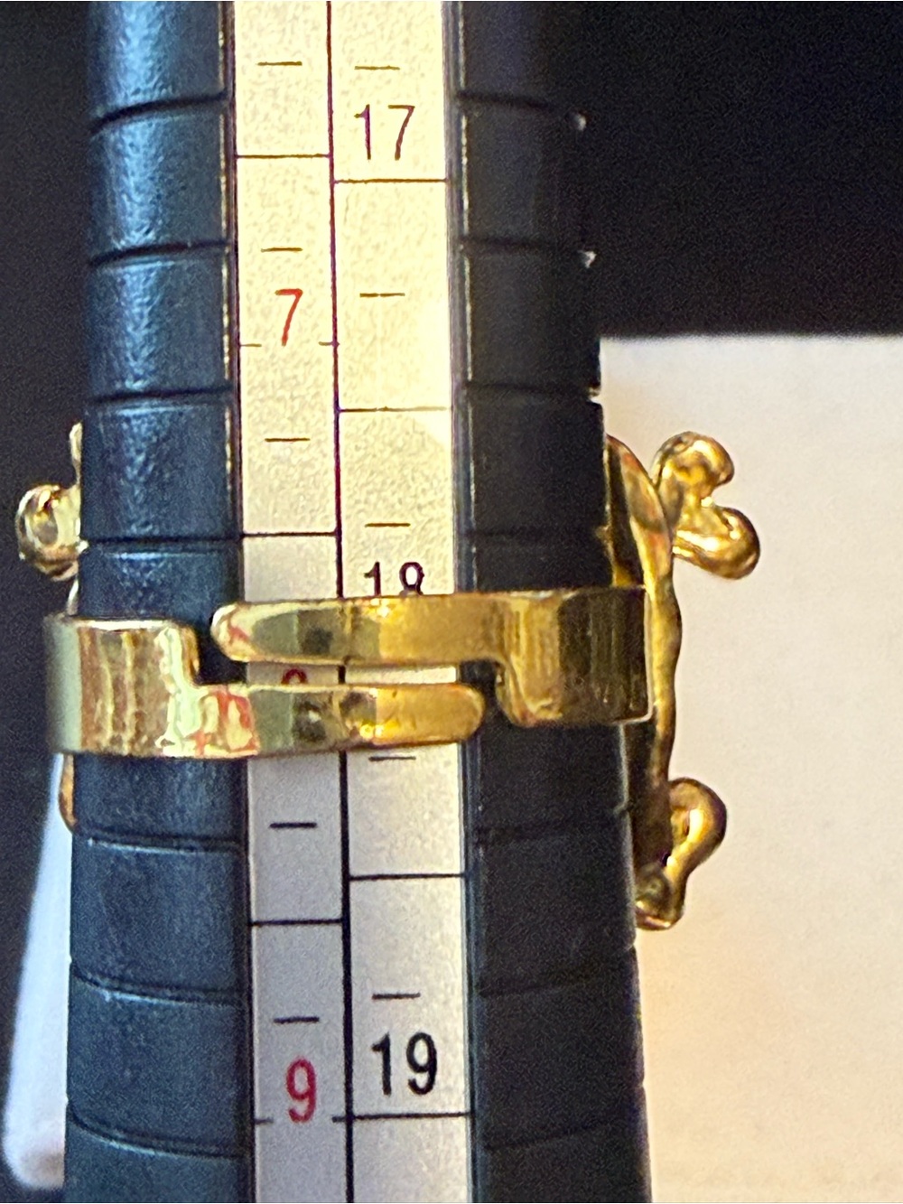 Gothic Gold Textured Skull Ring adjustable Streetwear Statement - Picture 5 of 5